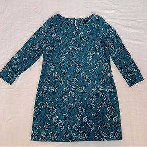 Flower printed turquoise banana republic dress